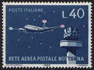 Inaugurazione della rete aerea postale notturna - aereo 'Viscount'