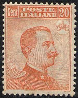 1917 - Vittorio Emanuele III - tipo del 1906 con filigrana