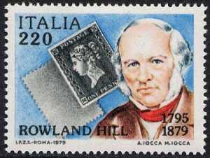 Centenario della morte di Sir Rowland Hill - ritratto e penny black