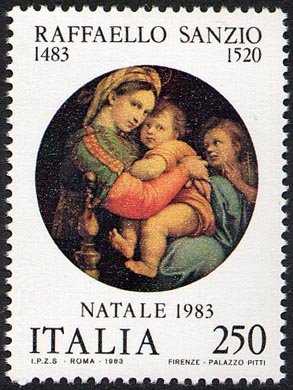 Natale - 5° Anniversario della nascita di Raffaello Sanzio - 'La Madonna della seggiola' - Palazzo Pitti , Firenze