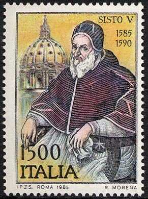 4° Centenario dell'elevazione al Soglio Pontificio di Papa Sisto V - ritratto del pontefice