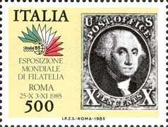« Italia '85 »- Esposizione internazionale di filatelia a Roma - '10 cents' , America