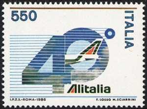 40° Anniversario dell'Alitalia - L. 450