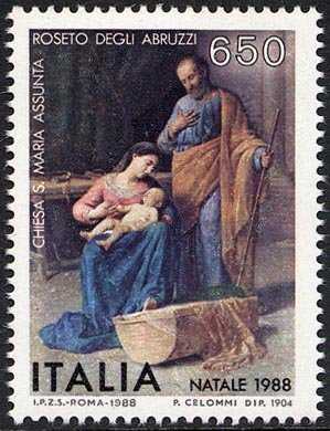 Natale - Dipinto di Pasquale Celommi, nella chiesa di S. Maria Assunta - Roseto degli Abruzzi - «La sacra famiglia»