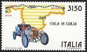 Riedizione della Parigi-Pechine del 1907 - autovettura Itala in corsa