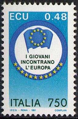 «I giovani incontrano l'Europa»  valore facciale in Lire ed in ECU