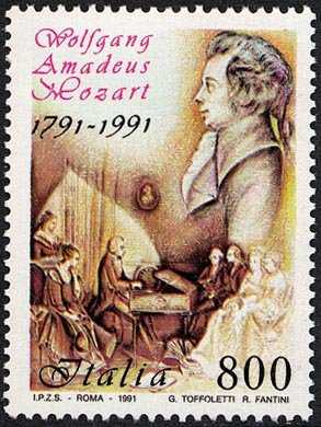 Bicentenario della morte di W. A. Mozart - il compositore alla spinetta