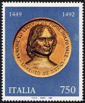 5° Centenario della morte di Lorenzo De' Medici, detto il Magnifico - medaglione