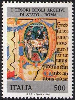 I tesori dei musei e degli archivi nazionali - Archivio  di Roma - Statuto S. Spirito Sassia, XIV sec.