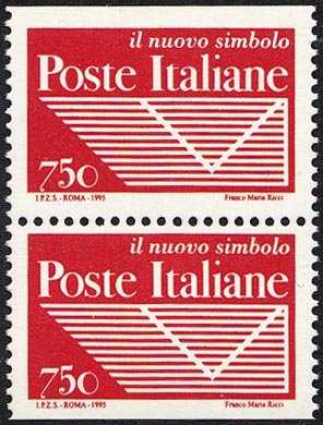 Istituzione dell'Ente Pubblico Economico «Poste Italiane» - emessi a coppie in libretto - logo dell'Ente ( negativo )