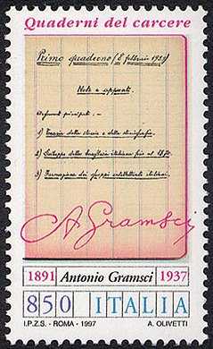 60° Anniversario della morte di Antonio Gramsci, politico - «Quaderni del carcere»  - la 1ª pagina del 1° quaderno