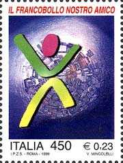 «Il francobollo nostro amico» - Orientamento al collezionismo filatelico - giovane stilizzato