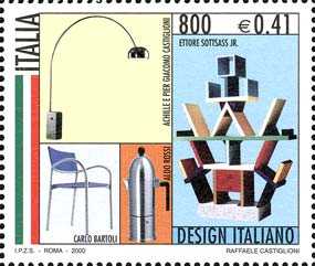 «Design italiano» - mobili e complementi d'arredo - Lampada da terra, libreria, caffettiera e poltroncina