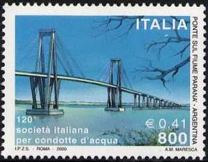 120° Anniversario della costituzione della Società Italiana per Condotte d'Acqua - ponte sul Paranà in Argentina