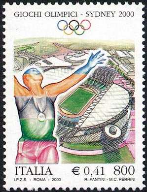 Lo sport italiano - Sydney 2000 - Giochi olimpici estivi - atleta eesultante