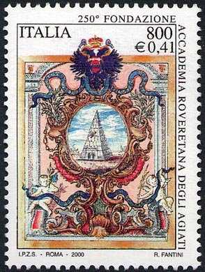 250° Anniversario della fondazione dell'Accademia Roveretana degli Agiati - stemma dell'Accademia