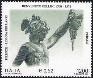 Patrimonio artistico e culturale italiano - V° Centenario della nascita di Benvenuto Cellini - scultore - «Perseo» statua in bronzo