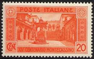 1929 - XIV° Centenario della Abbazia di Montecassino - Chiostro dell'abbazia