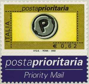 Posta Prioritaria - tipi del 2001 - valori in Euro -  62 c.