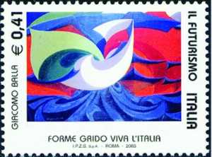 Il Futurismo - Movimento culturale ed artistico fondato da F. T. Marinetti - Opere di Giacomo Balla - dipinto «Forme Grido Viva l'Italia» 