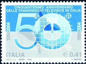 Cinquantenario della trasmissioni televisive in Italia  - disegno di Stefano Maffeis