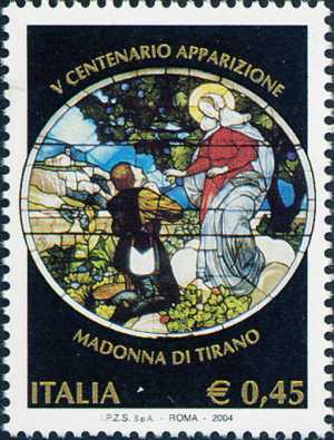 5° Centenario dell'apparizione della Madonna di Tirano - vetrata del Santuario