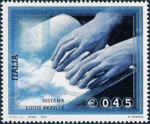Sistema di lettura Braille per non vedenti - mani che «leggono» 