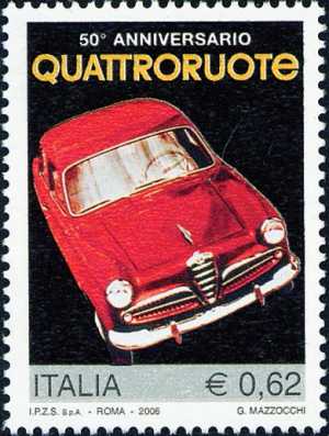 Cinquantenario della rivista Quattroruote - prima copertina del febbraio 1956