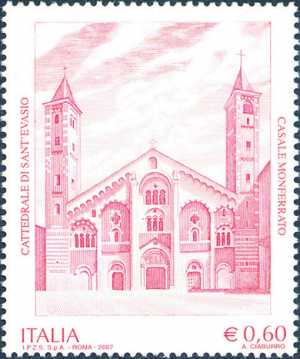 Patrimonio artistico e culturale italiano - Cattedrale di Sant'Evasio - Casale Monferrato ( AL ) - facciata del XII sec.