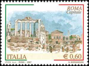«Roma Capitale» - Foro romano - acquerello 