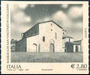 Patrimonio artistico e culturale italiano - Basilica di San Vincenzo in Galliano - Cantù ( CO ) - facciata della Basilica