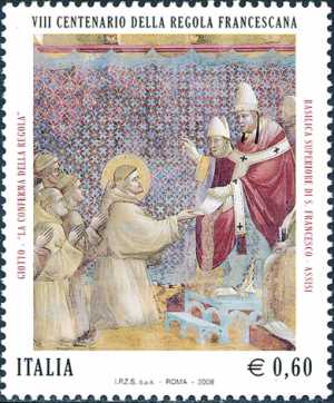 8° Centenario della Regola Francescana - Affreschi della Basilica Superiore di San Francesco di Assisi - «La conferma della Regola» di Giotto 