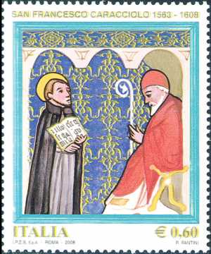 4° Centenario della morte di San Francesco Caracciolo. fondatore dell'Ordine dei Chierici Regolari Minori - Papa Sisto V e San Francesco Caracciolo