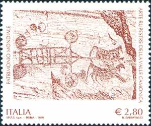 Patrimonio artistico e culturale italiano - Arte rupestre della Valle Camonica  - Patrimonio dell'Unesco - Incisione rupestre