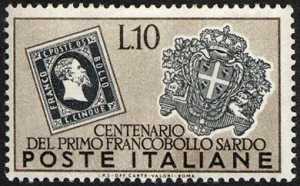 francobollo di Sardegna e stemma di Cagliari