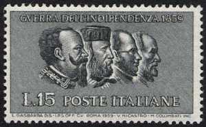 Centenario della II Guerra di Indipendenza - Vittorio Emanuele II,Garibaldi,Cavour,Mazzini