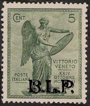 1922 - B.L.P. - Regno - Anniversario della Vittoria - francobolli del Regno  con soprastampa - non emessi