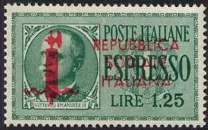 1944 - R.S.I. - Espressi - tipi del 1932-33 soprastampati 