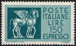 1968 - Repubblica - Espressi - Nuovo tipo «Cavalli Alati» su carta fluorescente