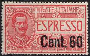 1922 - Espresso tipo del 1920 Floreale - soprastampato