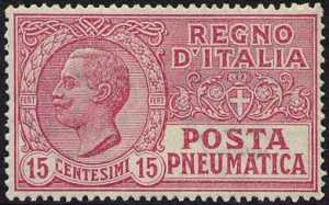 1927-28  - Posta Pneumatica - Regno - francobolli del 1913  - nuovi valori