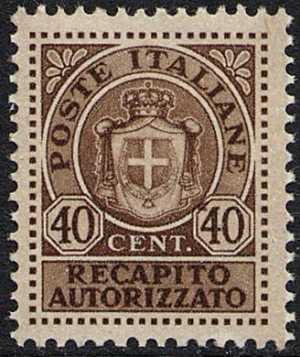 1945 - Recapito autorizzato - Luogotenenza - tipo del 1944   con nuovo stemma - senza fasci