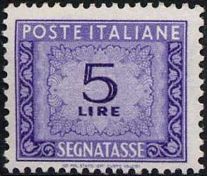 1955 / 1966 - Segnatasse  Repubblica - Cifra in ornato - filigrana stelle