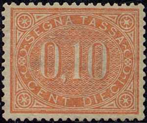 1869 - Segnatasse Regno - cifra in contorno ovale - nuovo tipo
