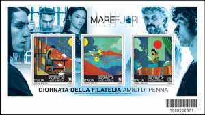 Patrimonio artistico e culturale italiano della Giornata della filatelia, dedicata agli  'Amici di penna' - foglietto
