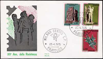 1975 - Trentennale della Resistenza - busta 1° giorno FDC Siligato