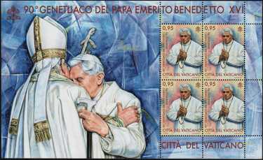 90° Genetliaco del Papa Emerito Benedetto XVI - minifoglio 