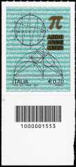 Italia 2013 - Anno Archimedeo - codice a barre n° 1553 in  BASSO a destra