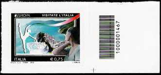 Italia 2012 - Europa - 57ª serie - Visitate l’Italia - valore 0.75 - codice a barre n° 1467