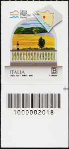 La costa degli etruschi - Toscana - francobollo con codice a barre n° 2018 in BASSO a destra